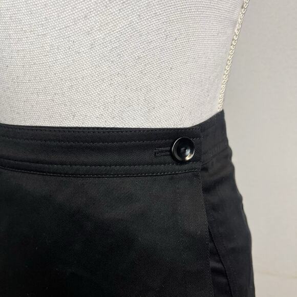 J. Crew Re-Imagined Wrap Skirt size 8 Black Midi A Line Modest Career Casual - Picture 3 of 7